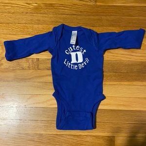 Newborn Duke blue devil long sleeve onesie